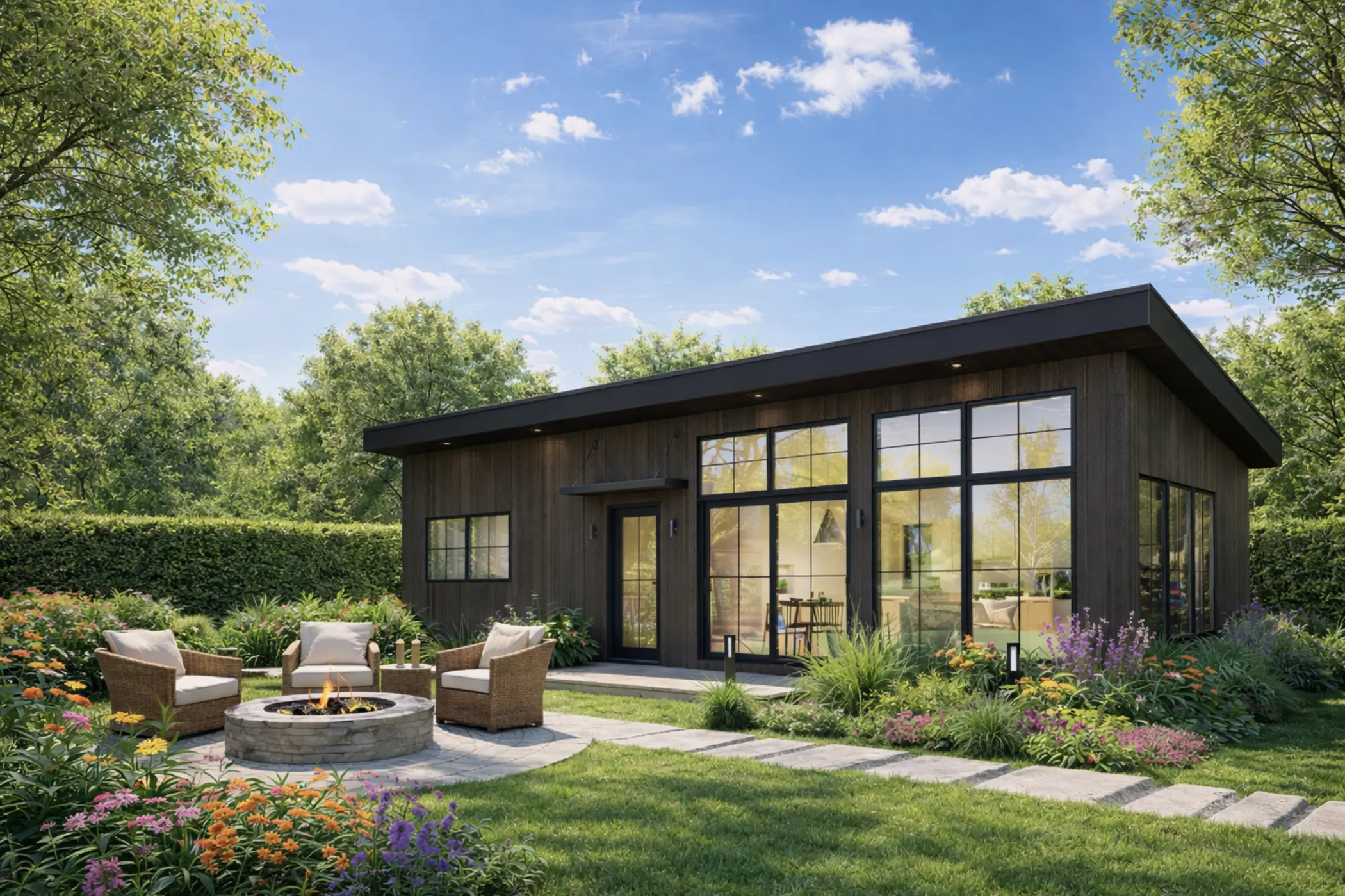 Modele Loft Jardin Rendu Exterieur désaturer la photo 300dpi